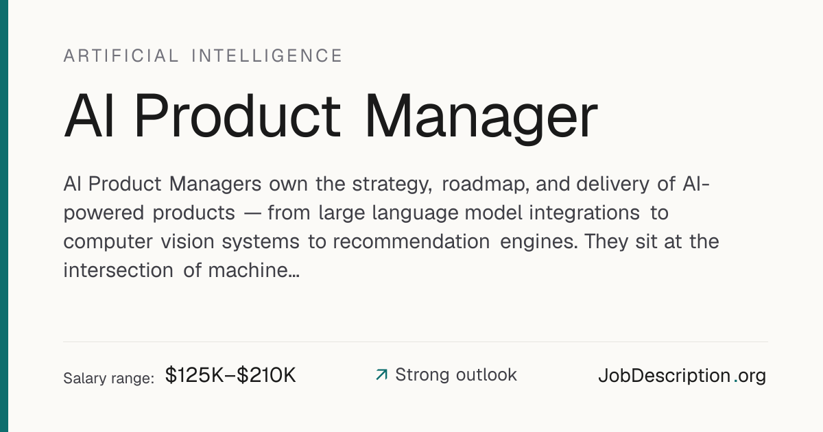 AI Product Manager Job Description, Salary & Career Outlook ...