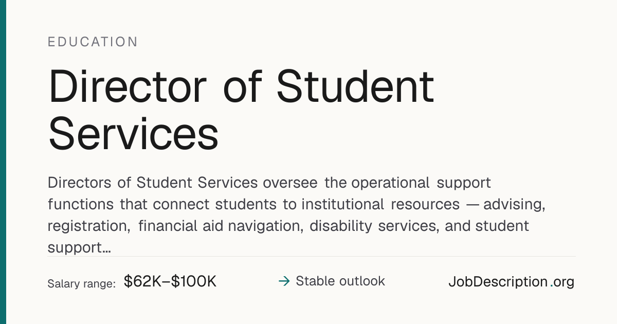 Director of Student Services Job Description, Salary & Career Outlook ...