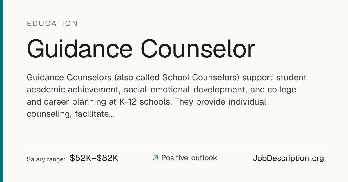 Guidance Counselor Job Description, Salary & Career Outlook ...