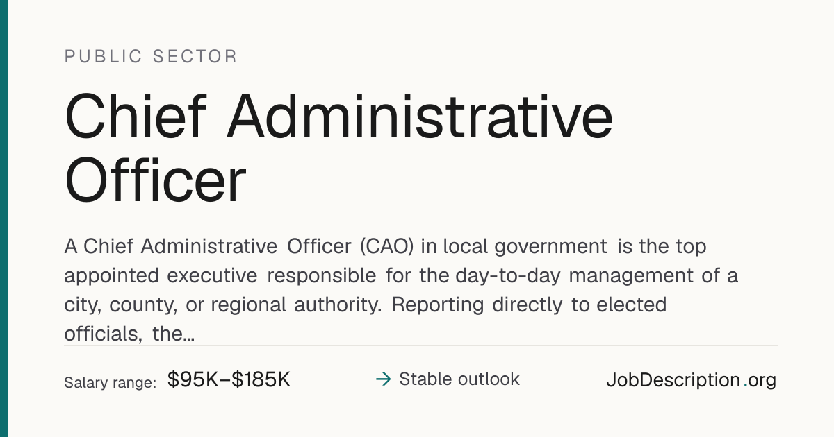 Chief Administrative Officer Job Description, Salary & Career Outlook ...