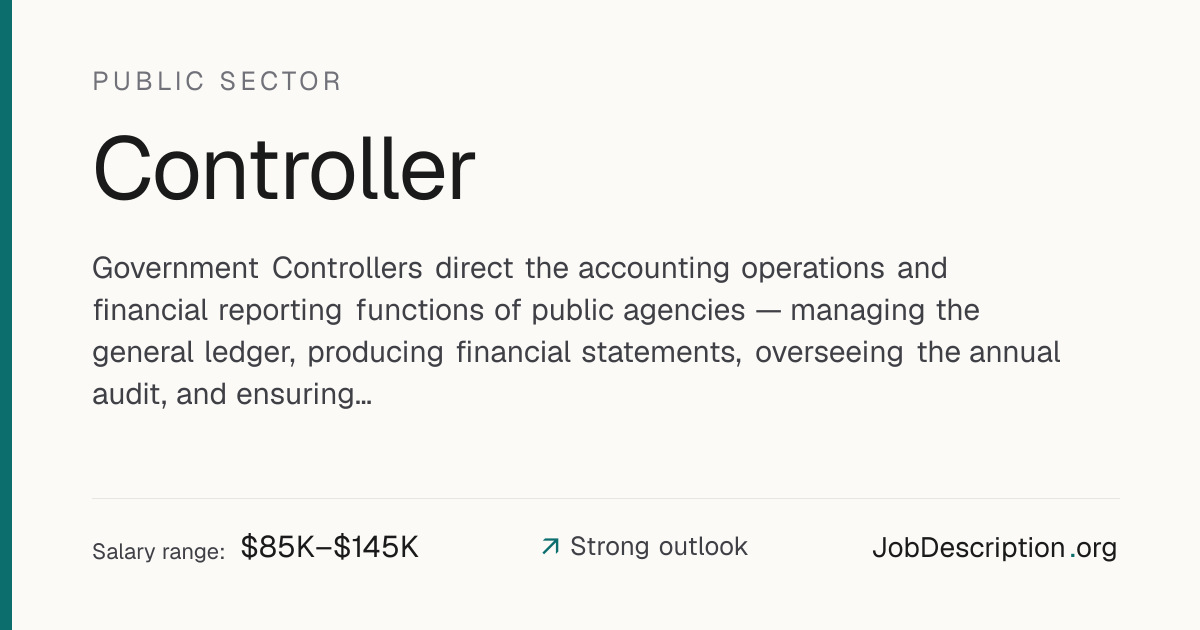 Controller Job Description, Salary & Career Outlook | JobDescription.org