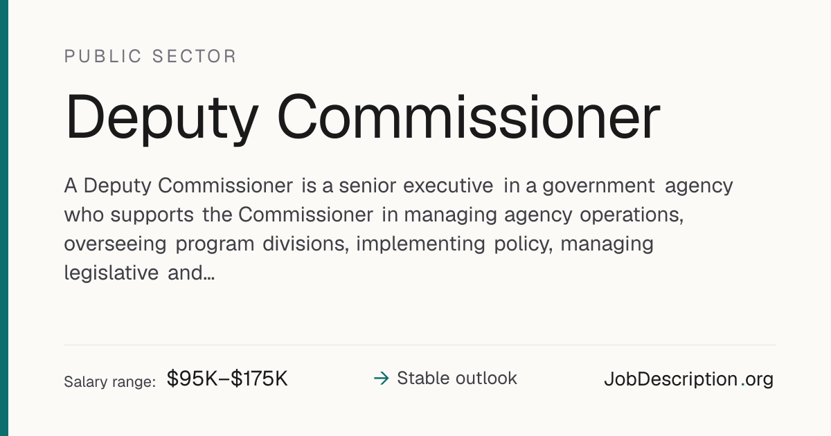 Deputy Commissioner Job Description, Salary & Career Outlook ...