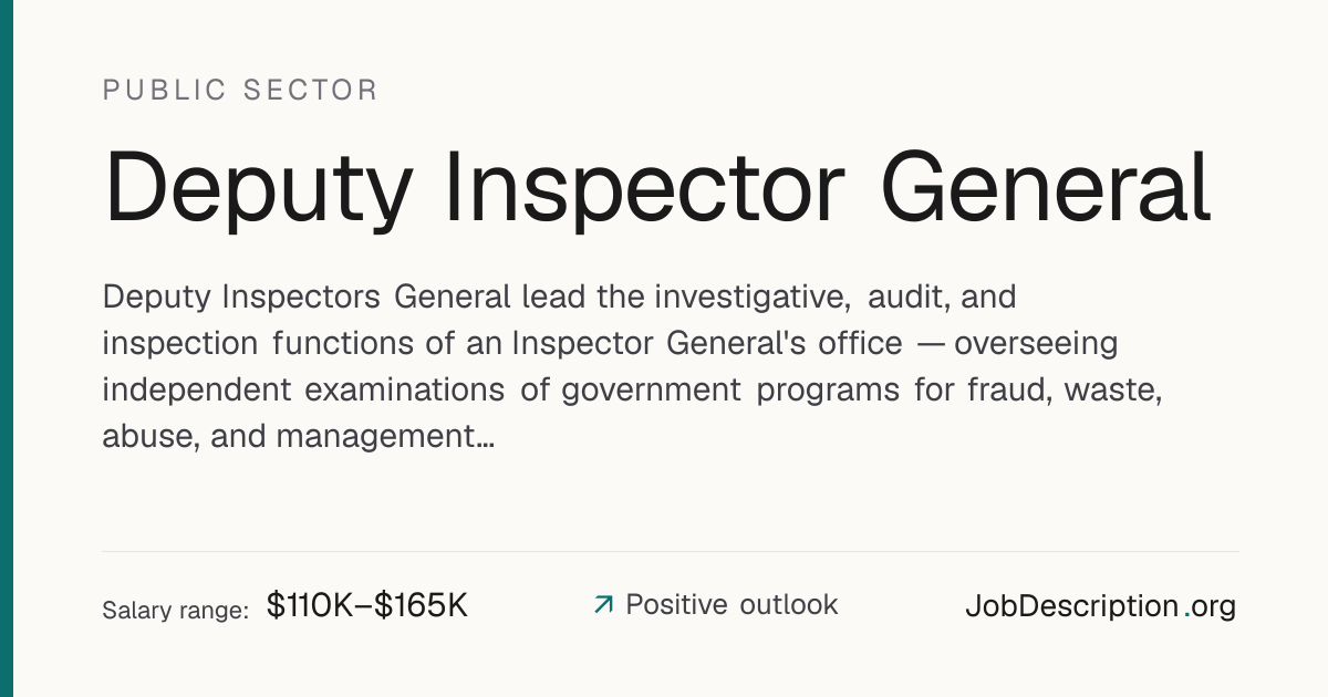 Deputy Inspector General Job Description, Salary & Career Outlook ...