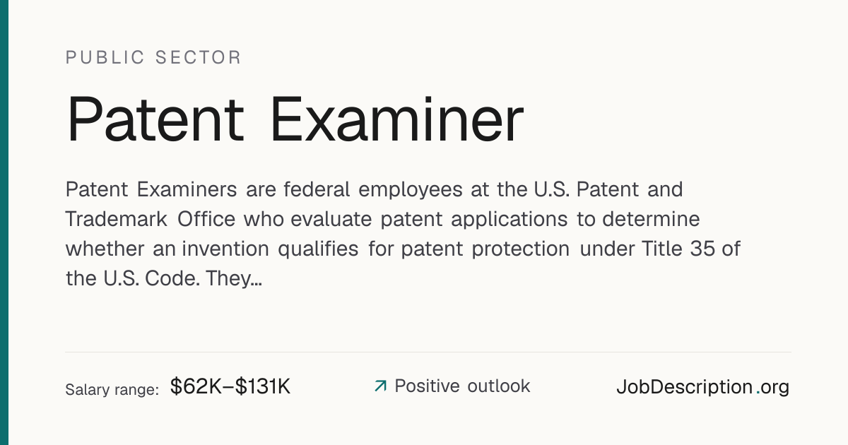 Patent Examiner Job Description, Salary & Career Outlook ...