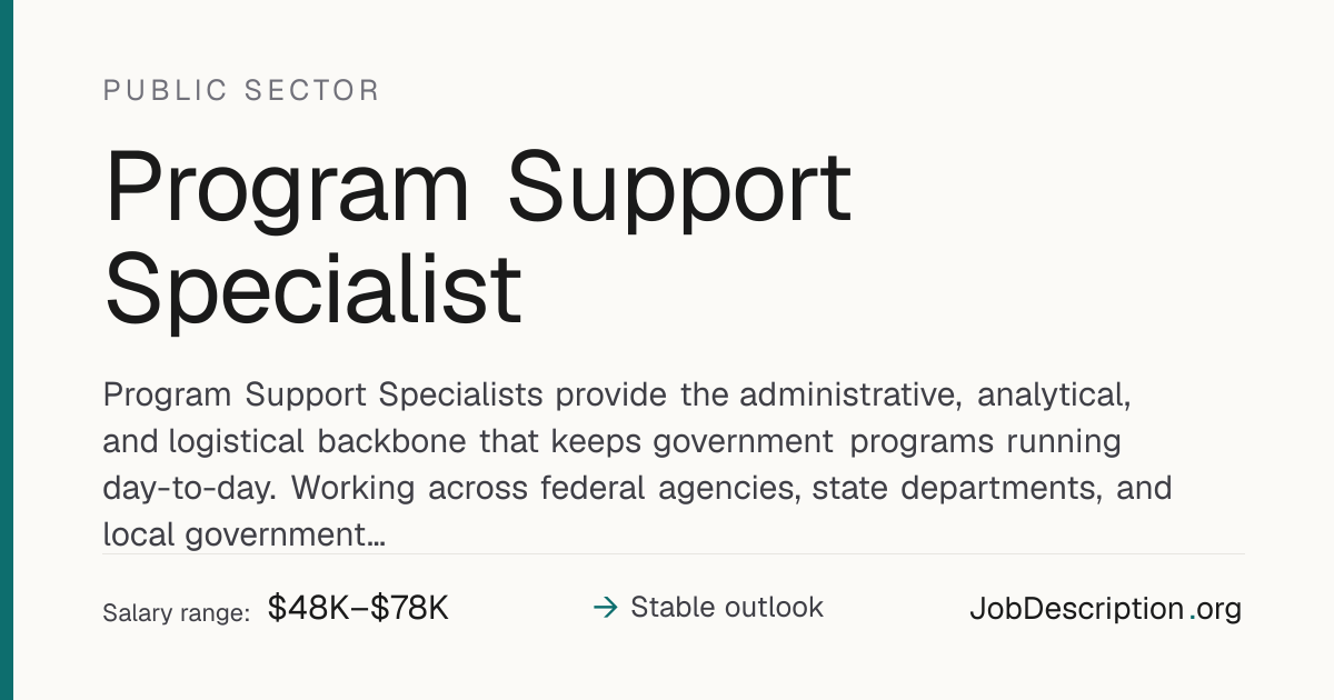 Program Support Specialist Job Description, Salary & Career Outlook ...
