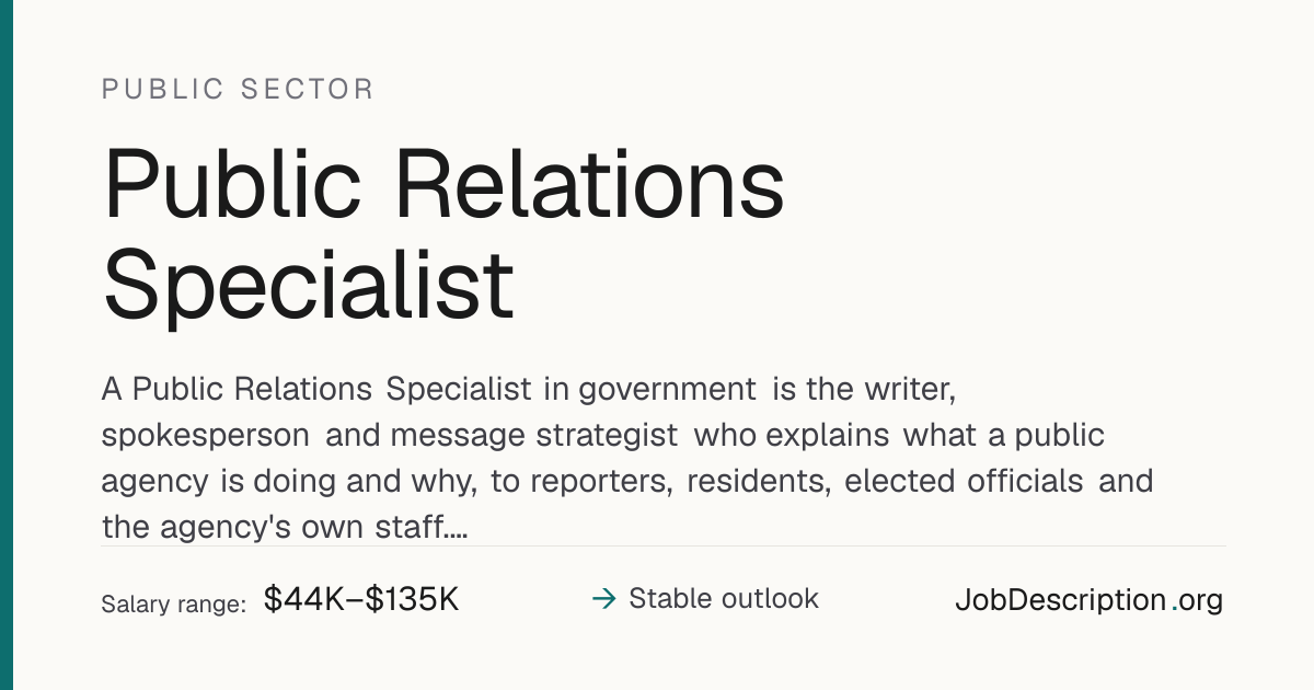 Public Relations Specialist Job Description, Salary & Career Outlook ...