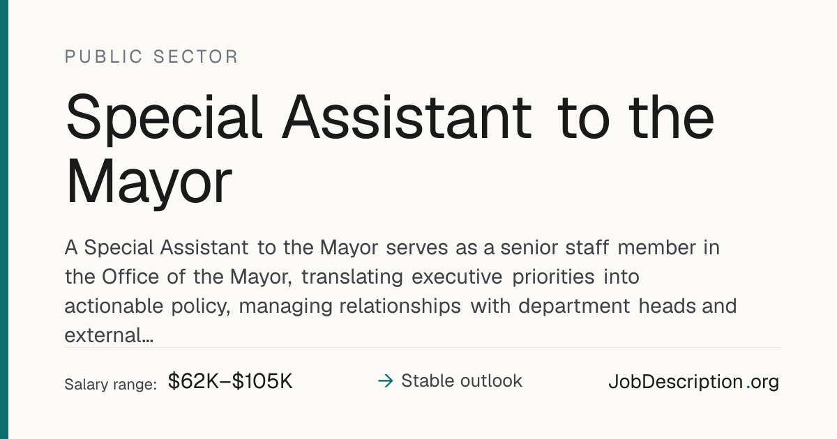 Special Assistant to the Mayor Job Description, Salary & Career Outlook ...