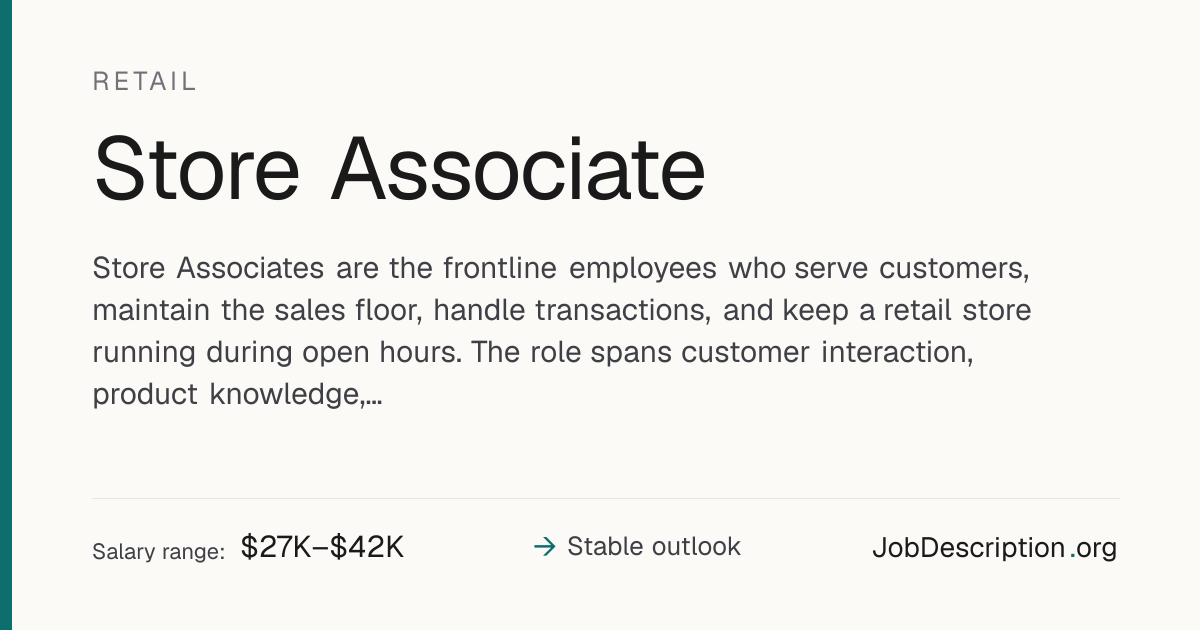 Store Associate Job Description, Salary & Career Outlook ...