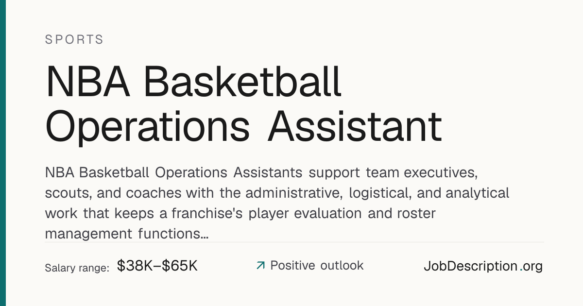 NBA Basketball Operations Assistant Job Description, Salary & Career ...