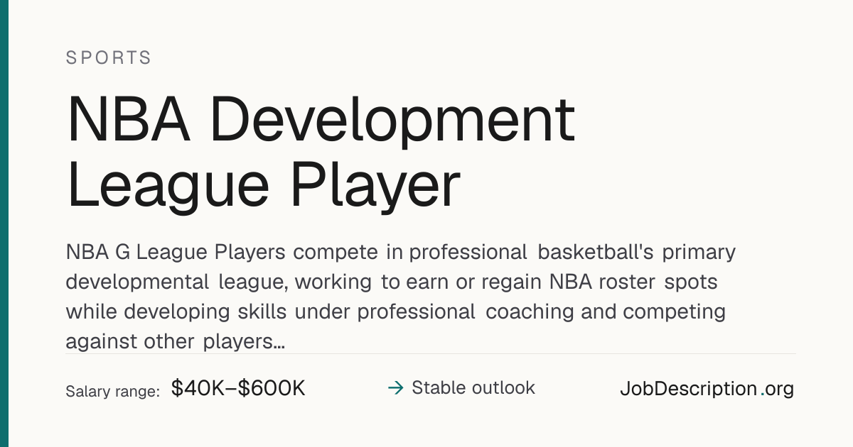 NBA Development League Player Job Description, Salary & Career Outlook ...