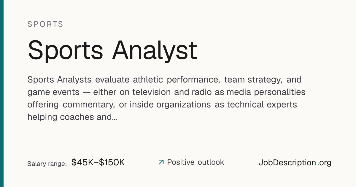 Sports Analyst Job Description, Salary & Career Outlook ...